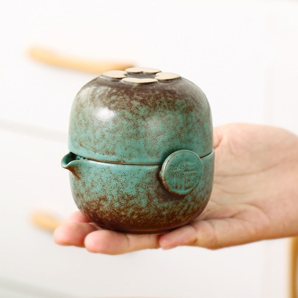 Korean Tea Set - ชุดกาน้ำชาเซรามิกแบบมินิมอล 2 in 1 พร้อมถุงเก็บ ชุดกาน้ำชาพกพา