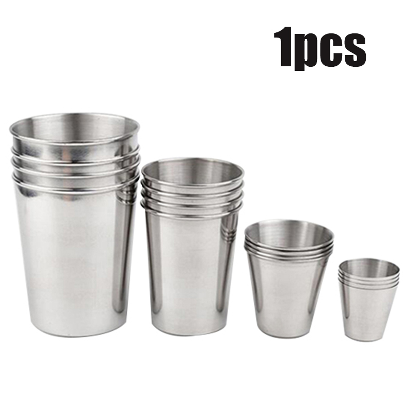 Korean Tea Set - สแตนเลสสตีลโลหะถ้วยถ้วยเบียร์ 30/70/180/320ml Milkshake ถ้วยสําหรับ Ravel Camping