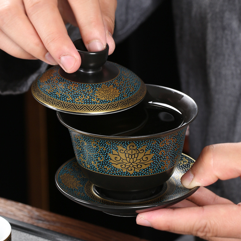 จีนชุดชาคลาสสิก Gaiwan ชาถ้วยส - Korean Tea Set บทวิจารณ์และราคา